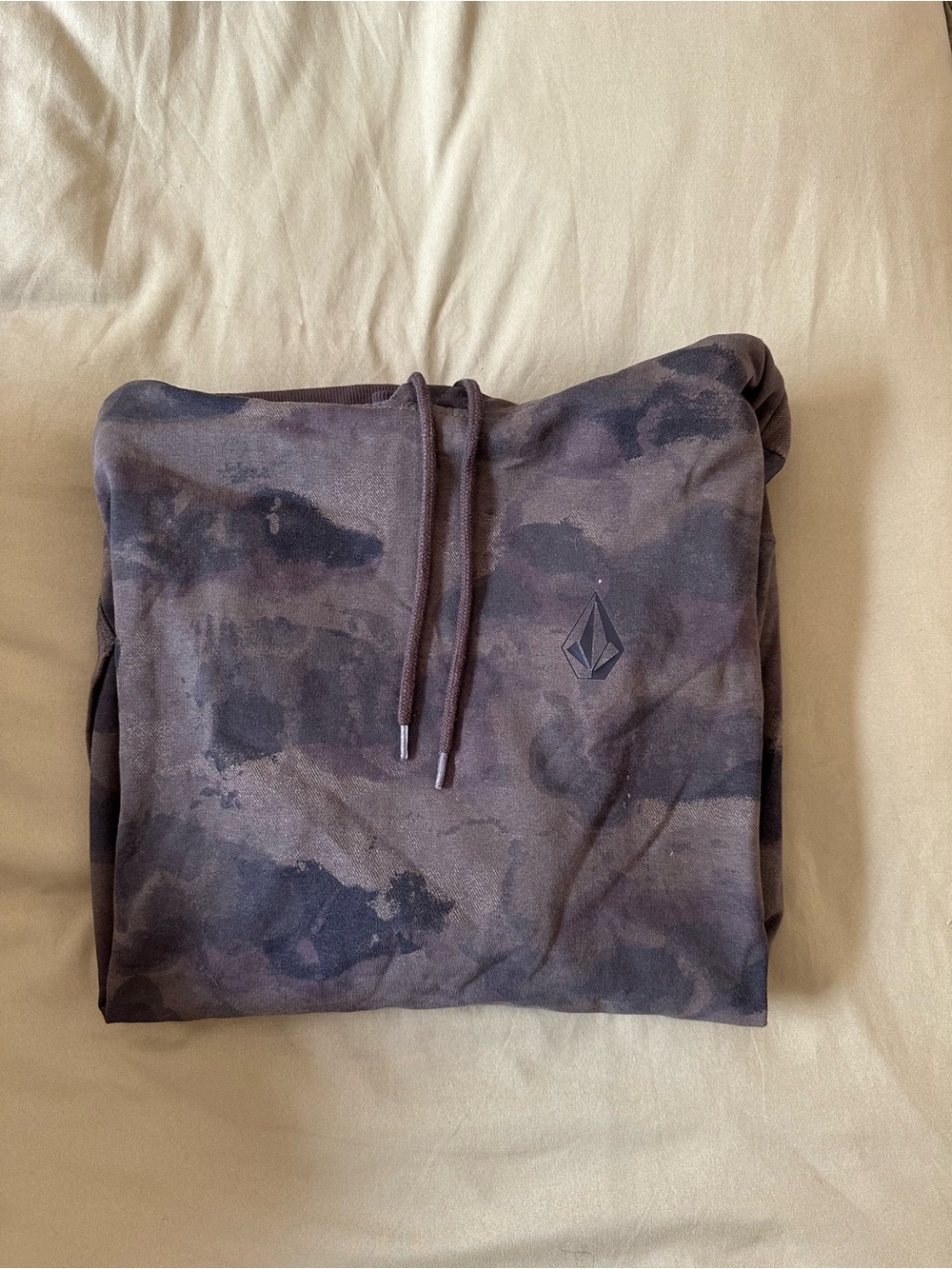 Volcom Olive and Gray Camouflage Hoodie